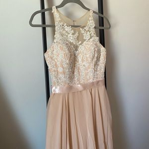 Laced halter top formal maxi dress